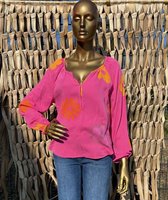 Blouse à Fleurs - Fuchsia - Taille Unique (taille 36 à 40)