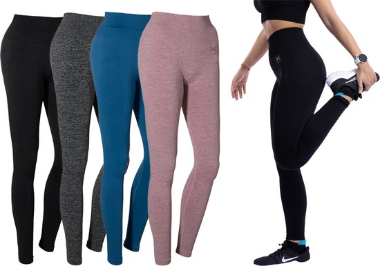 Comfort Essentials - Sportbroek dames - Sportlegging dames - Sportkleding - Yogalegging - High Waist Sport Legging Dames - Squat Proof - Shapewear - Blauw Maat L van Comfort Essentials — afbeelding 2