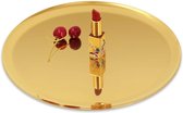 Gouden dienblad dienbladen decoratieve dienblad sieradenstandaard opslag decoratie - goud 28 cm