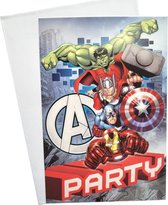 Marvel - Avengers - invitations - 5 pièces - avec enveloppes - Hulk - Thor - Captain America - Iron Man - super-héros - Fête d'enfants - anniversaire - Fête