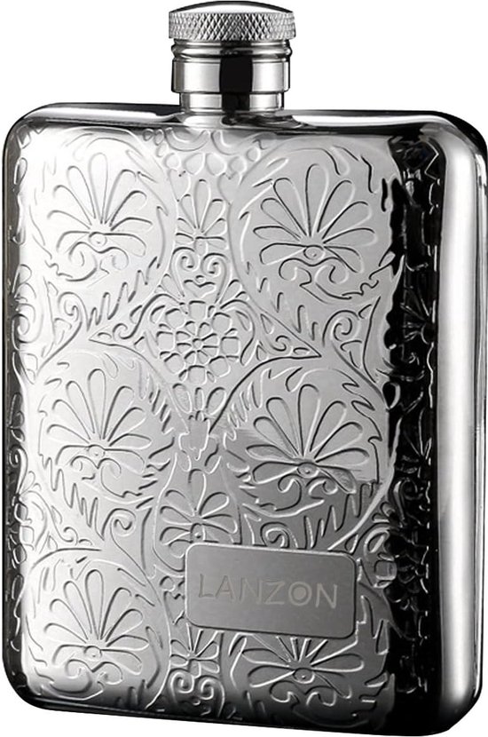 Flasque Whisky Acier Inoxydable 8oz (227ml) - Avec Entonnoir - Portable Pour Randonnée, Cadeau Homme