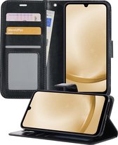 Hoesje Geschikt voor Samsung A25 Hoesje Book Case Hoes Wallet Cover - Hoes Geschikt voor Samsung Galaxy A25 Hoesje Bookcase Hoes - Zwart