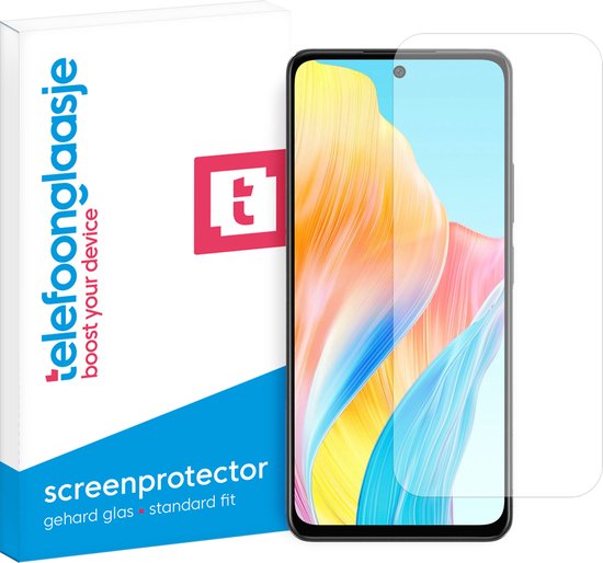 Telefoonglaasje Screenprotectors - Geschikt voor OPPO A58 4G - Case Friendly - Gehard Glas Screenprotector - Geschikt voor OPPO A58 4G - Beschermglas