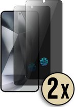 Casemania Privacy Glas Geschikt voor Samsung Galaxy S24 Screenprotector Glas Gehard - Met werkend Fingerprint Sensor - Volledige Bescherming - 2 Stuks