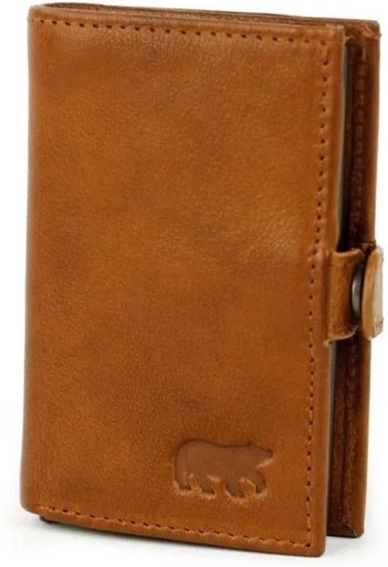 Bear Design Zepto Porte-carte de crédit / porte-cartes / portefeuille - Cognac