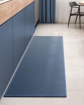 Keukentapijt, wasbaar, antislip, geweven keukenloper, absorberend, loper keuken, eenvoudig te reinigen, keukenmat voor keuken, eetkamer, waskeuken (blauw, 43 x 120 cm)