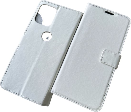 Couverture De Cas De Livre De Portefeuille + 2x Glas De Protection D'écran Adapté à: Motorola Moto G200 5G - Wit