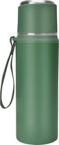 Belle Vous Green Stainless Steel Insulated Flask Bottle - 800ml/27oz Double Walled & Vacuum Insulated Travel Mug with Cup Lid - Reusable Metal BPA-Free/Leakproof Water Bottle for Hot and Cold Drinks