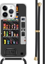 Casimoda® - iPhone 13 Pro Max hoesje met zwart koord - Snoepautomaat - Afneembaar koord - TPU/polycarbonaat