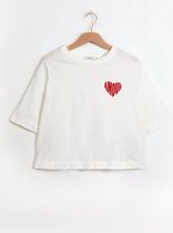 Sissy-Boy - Wit cropped t-shirt met hart