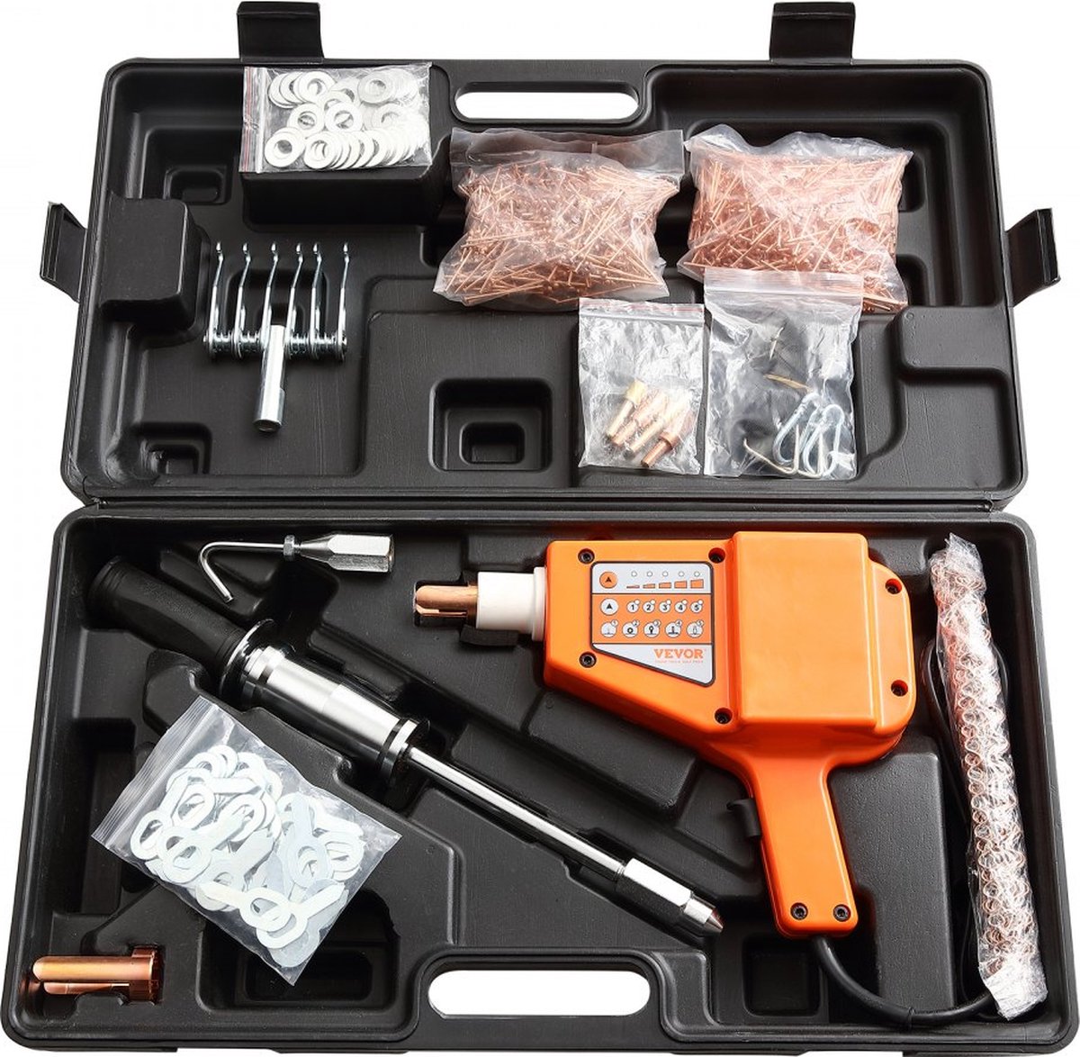 puntlasser uitdeukmachine 800W set noppenlasser uitdeukmachine 5 lasmodi uitdeukgereedschap 425 mm schuifhamer Geschikt voor koolstofstaal roestvrij staal ijzer gegalvaniseerd plaatstaal etc.
