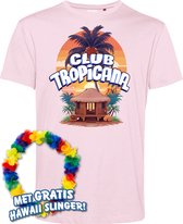 T-shirt Cabana | Toppers in Concert 2024 | Club Tropicana | Hawaii Shirt | Ibiza Kleding | Lichtroze | maat XS