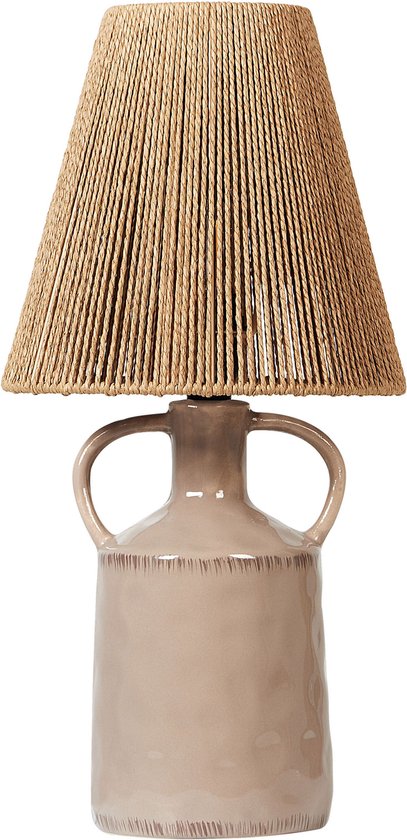 LARISSOS - Lampe de table - Taupe - Céramique