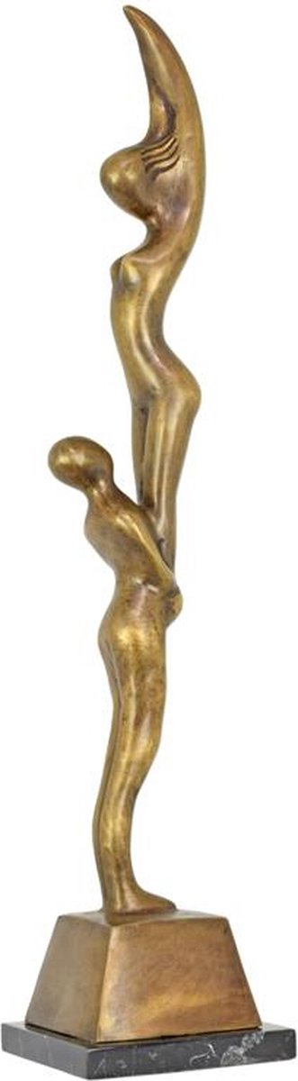 EEN MODERNISTISCH BRONZEN BEELD VAN TWEE ACROBATEN