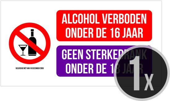 Pictogram/ bord | Alcohol wetgeving België - Minderjarig - Sterkedrank ...