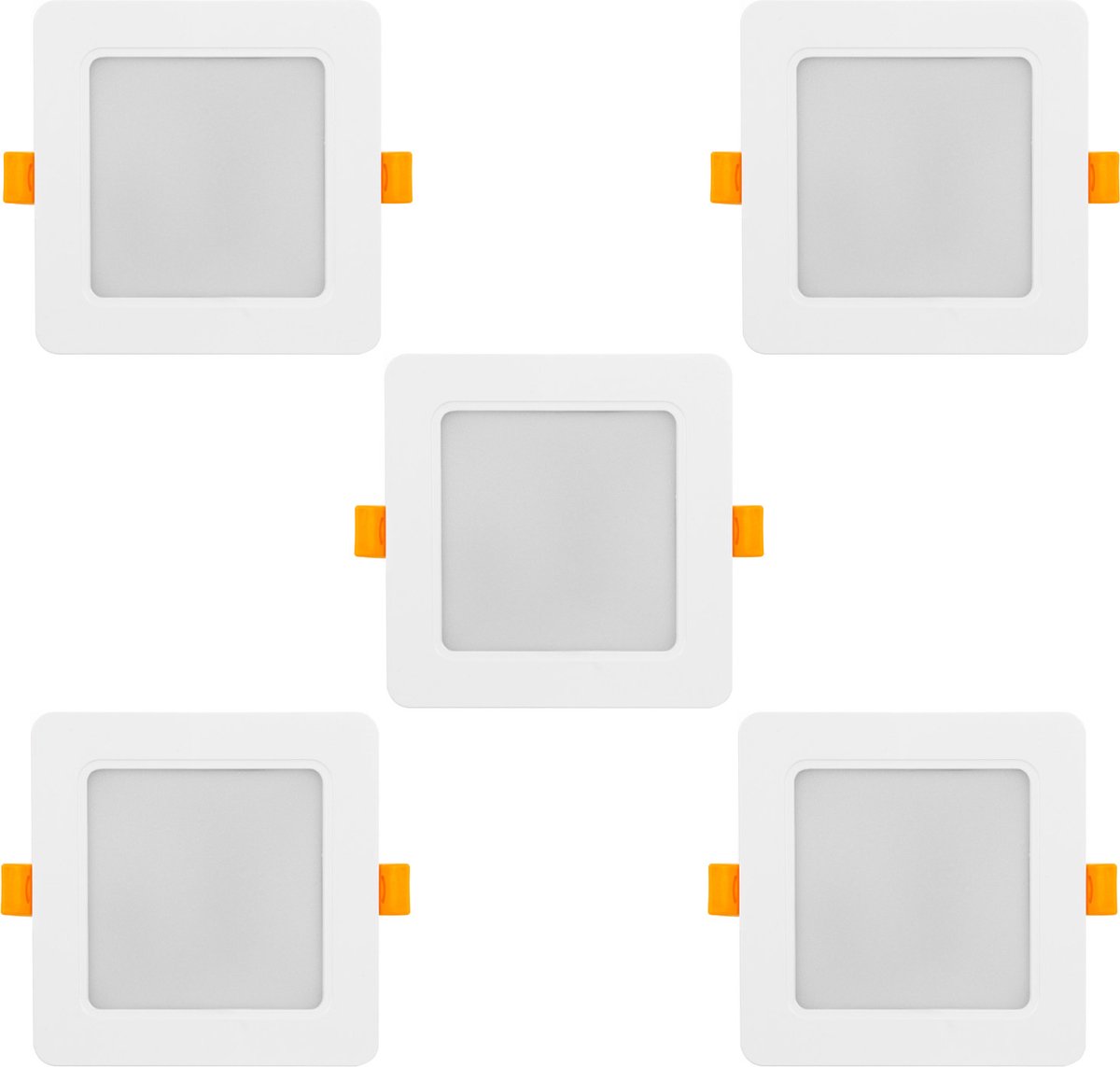 Maclean - Set van 5 stuks Led-paneel - SLIM inbouw - 9W, -Neutraal Wit 4000K - 120*120*26mm - 900lm, MCE373 S