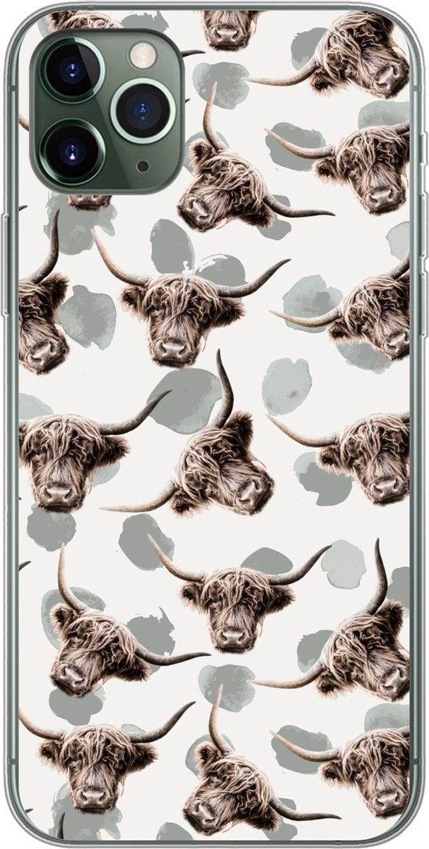 Telefoonhoesje Geschikt voor iPhone 11 Pro Max hoesje - Koe - Schotse hooglander - Dieren - Siliconen Telefoonhoesje Telefoonhoesje