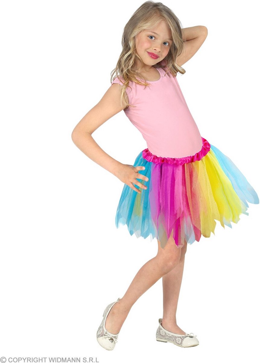 Widmann - Dans & Entertainment Kostuum - Dansen Op De Regenboog Eenhoorn Tutu 30 Centimeter Meisje - Multicolor - One Size - Carnavalskleding - Verkleedkleding