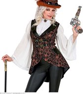 Widmann - Steampunk Kostuum - Wheel Of Time Steampunk Vest Vrouw - Brons, Zwart - Small / Medium - Carnavalskleding - Verkleedkleding