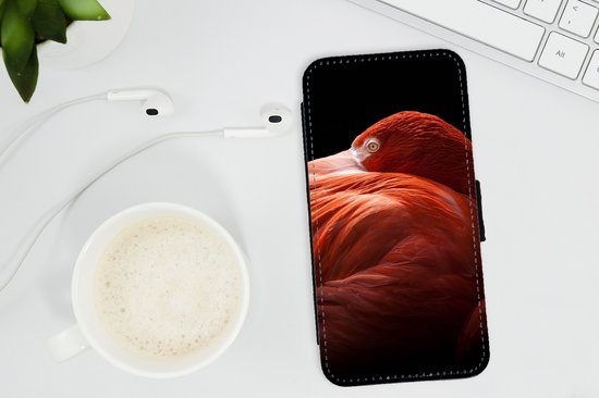 Étui pour téléphone Bookcase pour iPhone SE 2020 - Flamingo - Ressorts - Rose - Avec poches - Étui portefeuille avec fermeture magnétique