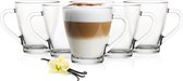 Theeglazenset – premium kwaliteit – luxe glazen koffie Set of 6, Glass Mugs -280ml