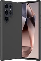 Hoesje Geschikt voor Samsung S24 Ultra Hoesje Siliconen Cover Case - Hoes Geschikt voor Samsung Galaxy S24 Ultra Hoes Back Case - Zwart