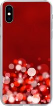 Geschikt voor iPhone Xs hoesje - Rood - Design - abstract - Licht - Siliconen Telefoonhoesje