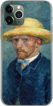 Geschikt voor iPhone 11 Pro hoesje - Zelfportret met hoed - Vincent van Gogh - Siliconen Telefoonhoesje