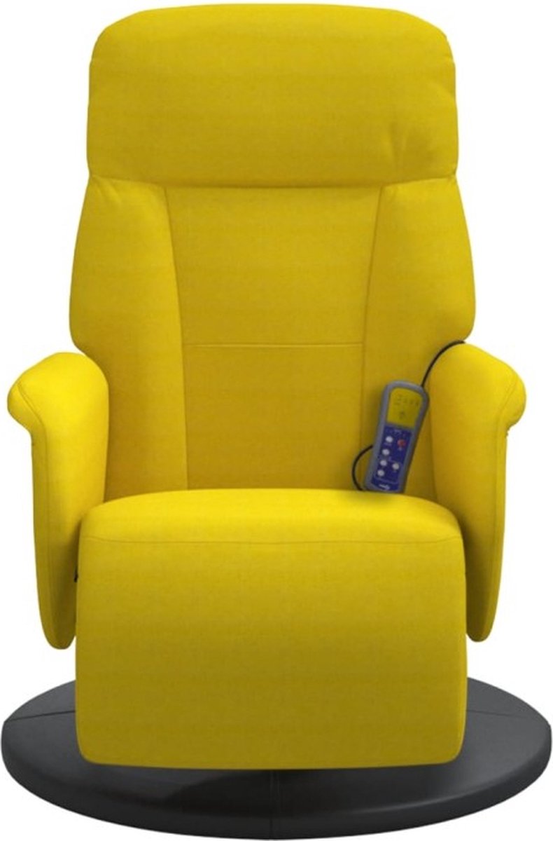 Afbeelding 2 van vidaXL Massagestoel Verstelbaar Geel met Voetensteun