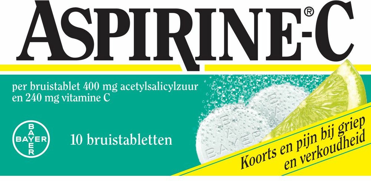 Goedkoopste ​Aspirine C Bruistabletten 400 mg | 10 stuks | Pijnstiller met Vitamine C bij Griep en Verkoudheid | Verlicht Hoofdpijn, Spierpijn en Koorts​