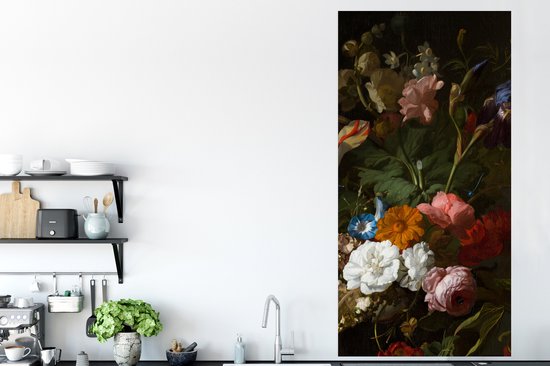 Poster Vaas met bloemen - Schilderij van Rachel Ruysch - 75x150 cm