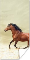 Poster Paard - Stof - Zand - 20x40 cm
