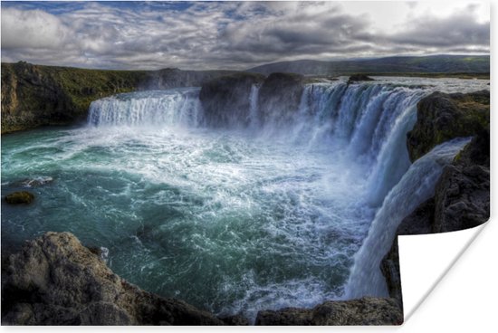 IJslandse watervallen Poster - Foto print op Poster