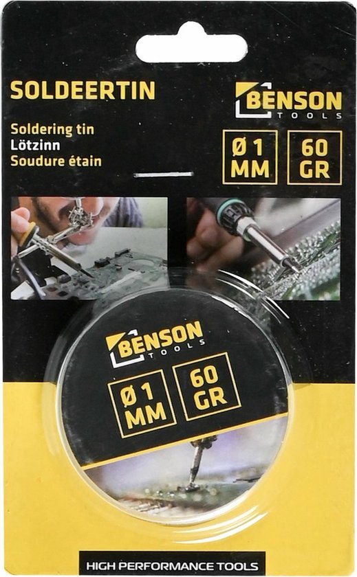 Benson Soldeertin - 1 mm - 8M Rol - met harskern - soldeerbout / solderen - Benson