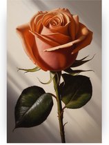 Roos - Bloemen canvas schilderijen - Wanddecoratie roos - Muurdecoratie klassiek - Canvas schilderijen woonkamer - Slaapkamer accessoires - 50 x 70 cm 18mm