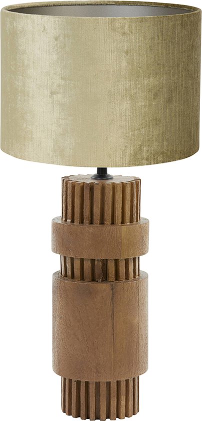 Light and Living tafellamp - goud - hout - SS10248