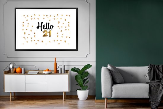 Cadre photo avec affiche - Anniversaire - Décoration - 21 ans - 120x80 cm - Cadre pour affiche