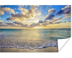 Poster Zee - Strand - Wolken - Zon - 30x20 cm