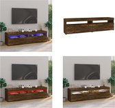 vidaXL Tv-meubelen met LED-verlichting 2 st 75x35x40 cm gerookt eiken - Tv-kast - Tv-kasten - Tv-meubel - Tv-meubel Met LED-verlichting