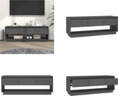 vidaXL Tv-meubel 110-5x34x40 cm massief grenenhout grijs - Tv-kast - Tv-kasten - Tv-meubel - Hifi-meubel
