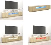 vidaXL Tv-meubel met LED-verlichting 200x35x40 cm sonoma eikenkleurig - Tv-kast - Tv-kasten - Televisiekast - Televisiekasten