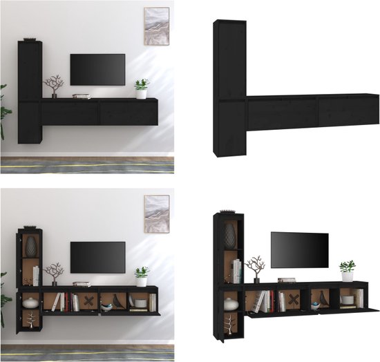 VidaXL Tv-meubelen 4 st massief grenenhout