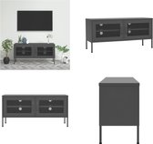 vidaXL Tv-meubel 105x35x50 cm staal antracietkleurig - Tv-meubelset - Tv-meubelsets - Tv Meubelset - Tv Meubelsets