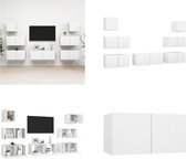 vidaXL 7-delige Tv-meubelset spaanplaat wit - Tv-kastenset - Tv-kastensets - Tv-kasten - Tv-meubelset