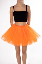 KIMU® Tutu Oranje Tule Rokje - Maat XS S - 140 146 152 158 164 - Fluor Petticoat Rok Dames - Onderrok Ballerina Meisje Koningsdag M&M Festival