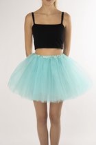 KIMU® Tutu Jupe en Tulle Bleu Clair - Taille ML - 164 170 176 - Rok Jupon Bleu Clair Femme - Adultes Princesse Carnaval Costume de Carnaval