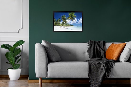 Photo en cadre - Une plage tropicale sur le cadre photo République Dominicaine noir 30x20 cm - Affiche sous cadre (Décoration murale salon / chambre) / Mer et plage