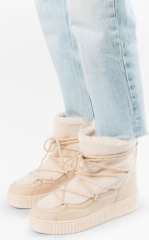Sacha Dames Off white veterboots met imitatiebont Maat 42 bol