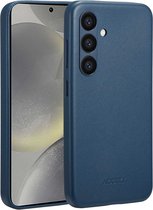 Accezz Hoesje Geschikt voor Samsung Galaxy S24 Hoesje - Accezz Geschikt voor MagSafe Leather Backcover - donkerblauw