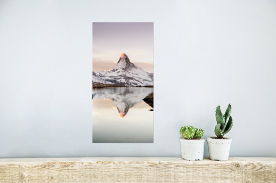 Affiche Vue depuis le Stellisee sur le Cervin en Suisse - 20x40 cm